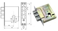 Замок врезной цилиндровый 379