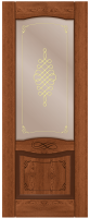ДП 60*200 Дубрава (шпон НАТУР.ДУБ, тон Коньяк) (сатинат, бронза, с рис.1 1-е матир. гравировка)