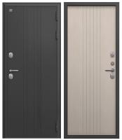 Дверь мет Т-90 (ТЕРМО), Графит букле - Седой дуб, хром (2050*960, R, правая)