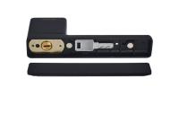 Дверная ручка NEW ENGLAND на прямоугольном основании с фиксатором (9014455, MH-63-S50, BL черный)