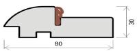 Коробка полукругл. с уплот (42мм), покрытие ПВХ (орех таволато, 80*30, 2070)