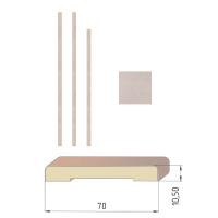 Комплект наличников БЕТОН БЕЖЕВЫЙ (2шт*2,18м+1шт*1,9м) для МАСТИНО, МДФ, шириной 70 мм, покрытие 