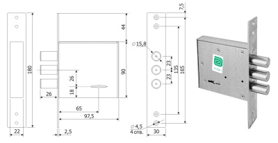 Замок врезной СУВАЛЬДНЫЙ Гардиан  3001
