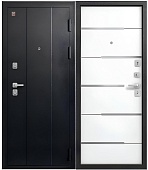 Дверь мет С-108, Серый муар, ПВХ Белый, хром (2050*960, R, правая)