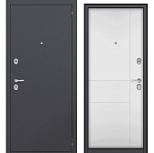 Дверь металл Тефия (шагрень 7024/МДФ белый матовый) (2050*860, правая)