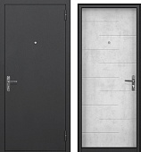 Тульские двери  МАЛЬТА, (черный муар,один замок,  МДФ 6мм бетон снежный) (2050*860, правая)