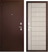 Тульские двери Е2 ВИТА-НОВ 70мм, (антик медь, накл.МОН, замок 1512,  МДФ ЛИСТВЕННИЦА БЕЛЕНАЯ), хром (2050*960, L, левая)