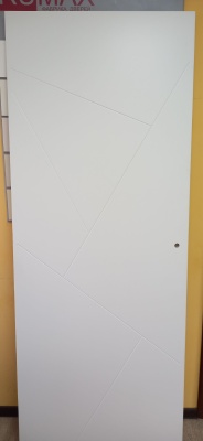 ДГ 80 Геометрия 2, белый, покрытие Эмаль, глухое,с врезкой под магнитный замок+замок Morelli M1895, ЛОТ 7048227