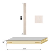 Добор телескопический (1шт*2,15м) для Бульдорс, МДФ шириной 200мм, покрытие ПВХ (ясень ривьера крем)