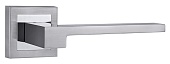 Дверная ручка Санремо на квадратной розетке (белый никель/хром SN/CP)