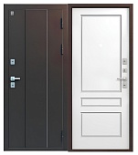 Дверь мет Т-6 (ТЕРМО) Медный муар, МДФ 10 мм Кашемир белый, хром (2050*860, L, левая,  двойной гиб на металле)