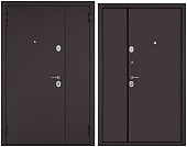 Бульдорс МЕГА МАСС СТАЛЬ (Двухстворчатая),пенопласт, букле шоколад, букле шоколад, хром (2050*1200, левая)