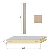 Добор телескопический (1шт*2,15м) для Бульдорс, МДФ шириной 200мм, покрытие ПВХ (светлый венге)