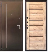 Тульские двери   Б 29 Болтон (антик медь,МДФ царга RE11,дуб болтон, черн. стекло,два контура, хром) (2050*860, L, левая)