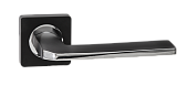 Дверная ручка Кераско на квадратной розетке (INDH 97-02, B/CP черный/хром блестящий)