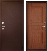 Тульские двери  А3 Монолит NEW 70мм..., хром (антик медный, МДФ Золотой дуб) (2050*860, R, правая)