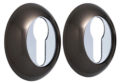 Накладка на цилиндр на круглой розетке Итарос Премиум Плюс черный никель