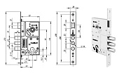Корпус Fuaro врезного замка c защёлкой MDV10/C-60.85.3R14 (цилиндровый)