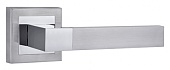 Дверная ручка Перуджа на квадратной розетке (белый никель/хром SN/CP)