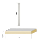 Добор Бульдорс МДФ 200мм, покрытие ПВХ (200*2070, шамбори светлый)