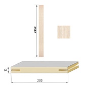 Добор телескопический (1шт*2,15м) для Бульдорс, МДФ шириной 200мм, покрытие ПВХ (лиственница бежевая)