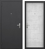 Тульские двери  МАЛЬТА, (черный муар,один замок,  МДФ 6мм бетон снежный) (2050*960, левая)