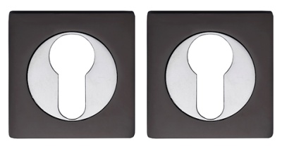 Накладка на цилиндр на квадратной розетке Итарос Премиум Плюс черный никель