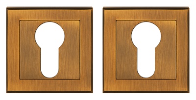 Накладка на цилиндр на квадратной розетке Итарос Премиум Плюс матовый кофе