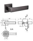 Ручка раздельная K.SL52.REDLINE GR-23 (квадрат, графит)