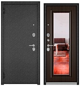 Бульдорс СТАНДАРТ 70, черный шелк, МДФ ларче шоколад М-140 зеркало, хром (2050*960, левая)