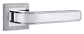 Дверная ручка Савона на квадратной розетке (белый никель/хром SN/CP)