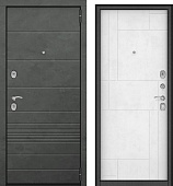 Дверь металл Агрия NEW (МДФ бетон графит/МДФ лофт белый) (2050*860, правая)