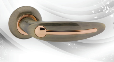 Дверная ручка Медио 442 AB/GP бронза/золото