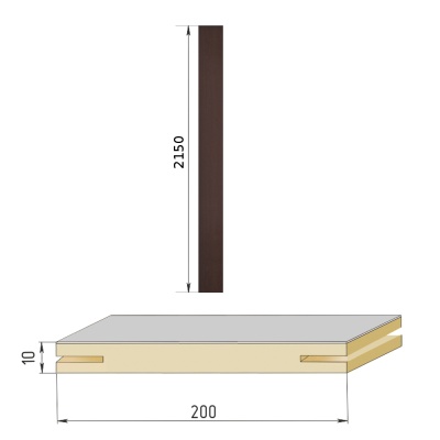 дуб коньяк добор телеск 2150х200
