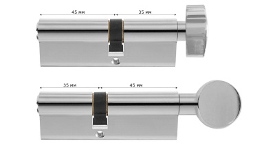 ***Цилиндровый механизм 35*45 мм  (Хром)