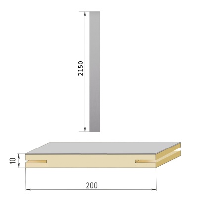 дуб серый матов добор телеск 2150х200