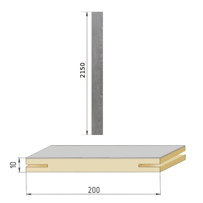 дуб шале серебр добор телеск 2150х200