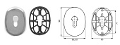 Накладка БОН овальная (цилиндровая)  (хром) (металл под цилиндр)