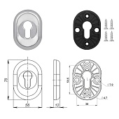 Накладка на цилиндр ESC.C/CRE/OV.12 CP (овал, хром)