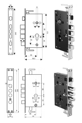 Замок врезной д/кит.дверей