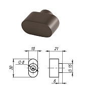 Вертушка на шток цилиндра T.Knob-S (CB-S) BPVD-77 (вороненый никель)