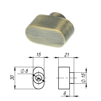 Вертушка на шток цилиндра T.Knob-S (CB-S) AB-7