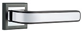 Дверная ручка Савона на квадратной розетке (графит/хром GR/CP)