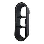 Заглушка овальная (под ригели замка) (черная, 3 отверстия)