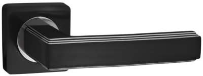 Ручка дверная Арона, черный-хром блестящий
