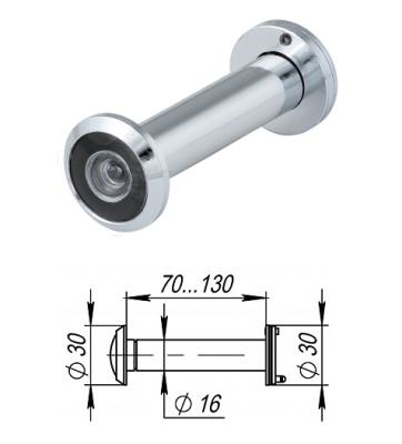 Глазок DV 4/130-70/Z (VIEWER 4 DVZ) CP
