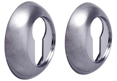 Накладка на цилиндр на круглой розетке Итарос Премиум Плюс бел. никель