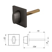 Ручка поворотная BKW8.K.USS52 BPVD-77 (квадрат, вороненый никель)