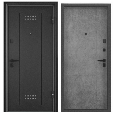 Дверь металл TOREX  DELTA 100 MP (темно-сер букле графит DL-2 ПВХ Бетон темно-серый	D33 )