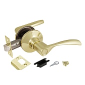 Комплект нажимных ручек с межкомнатной защелкой DK610 AJAX (кноб) (39517, PB-PS золото, без фиксатора)